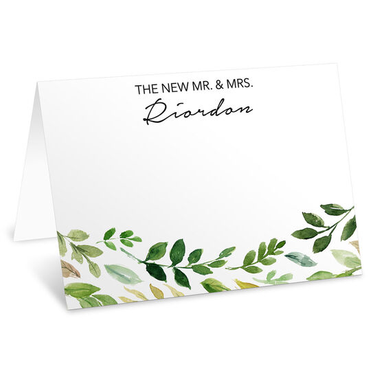 Green Vines Folded Place Cards